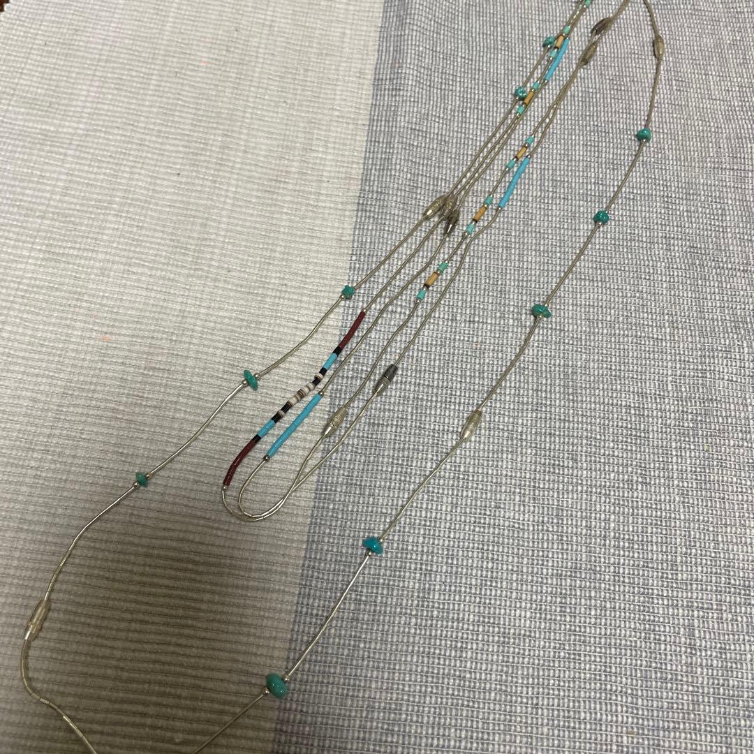 Zuni ズニ族　ロングネックレス　リキッドシルバー　ブレスレット