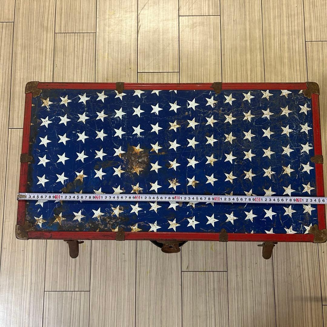 アメリカン　ヴィンテージ　家具　アメリカ国旗　星条旗　トランク　ボックス