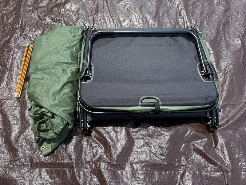 テントコット 1人用 高床 フライシート付き メッシュ フルクローズ