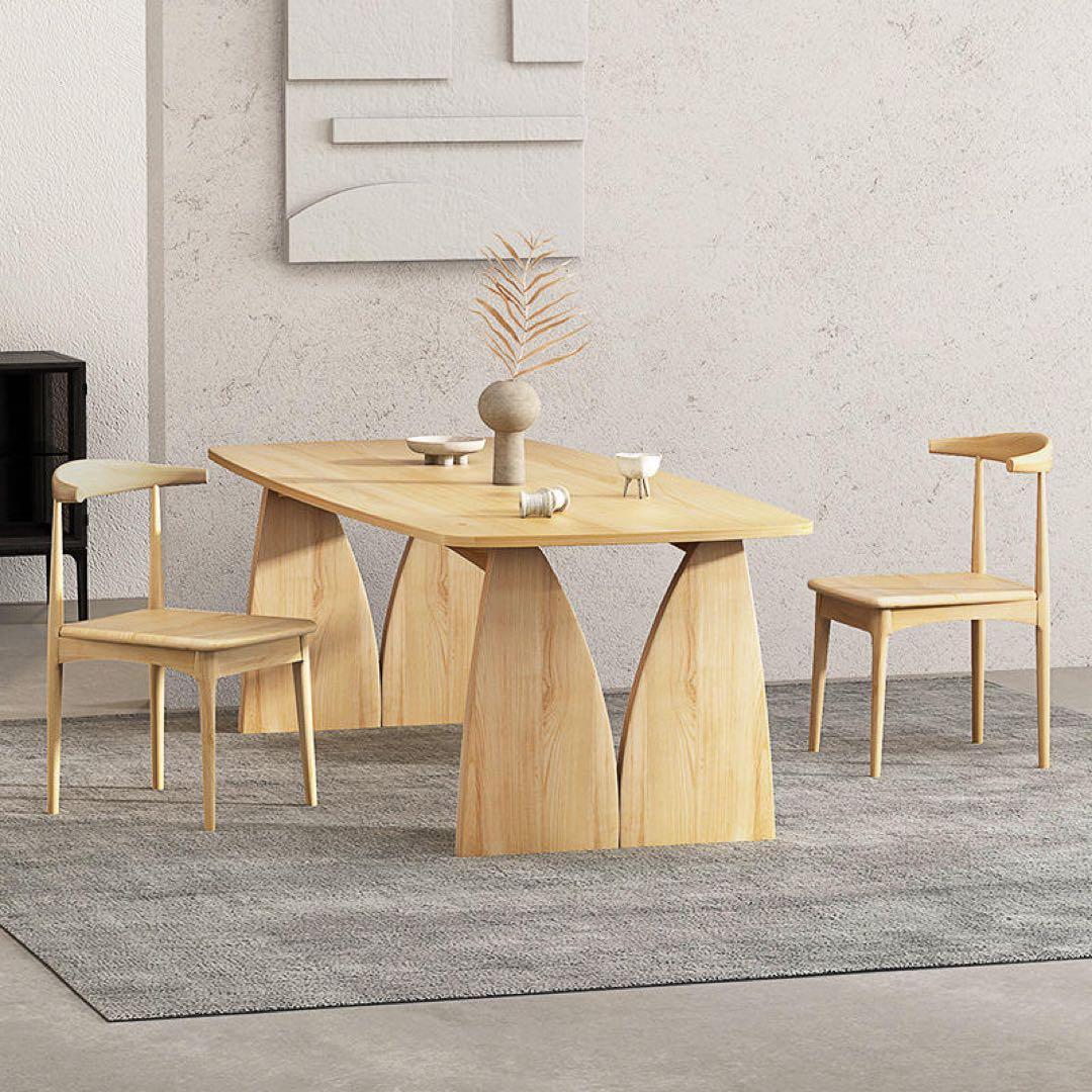ダイニングテーブルセット アーチ脚 ナチュラルウッド