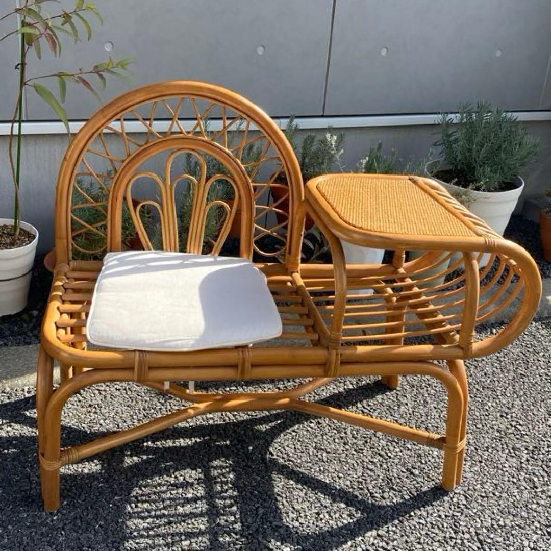 レトロ カントリー ラタン チェア 椅子 ベンチ
