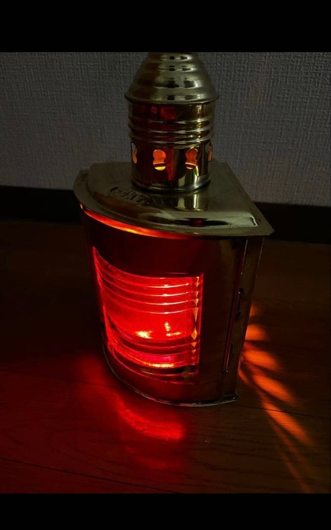 ビンテージ航海灯　右舷・左舷セット　オール真鍮製　マリンランプ