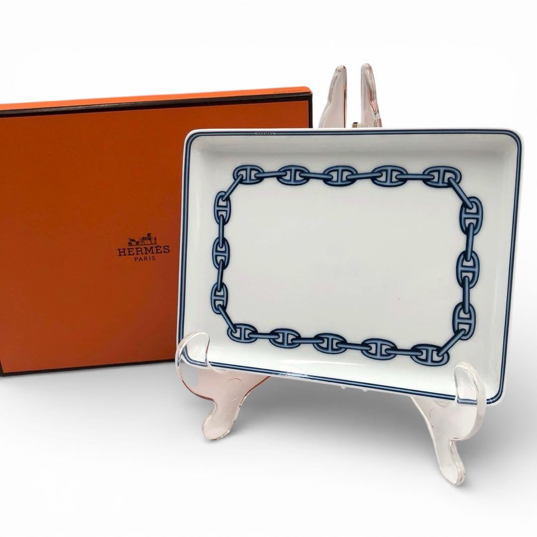 良品◎箱付き◎Hermès エルメス シェーヌダンクルスクエアプレート 洋食器