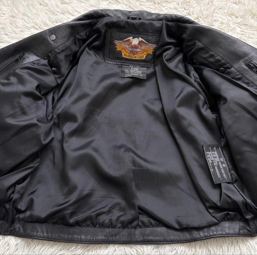 希少　HarleyDavidson ライダーズジャケット レディースM 本革　黒