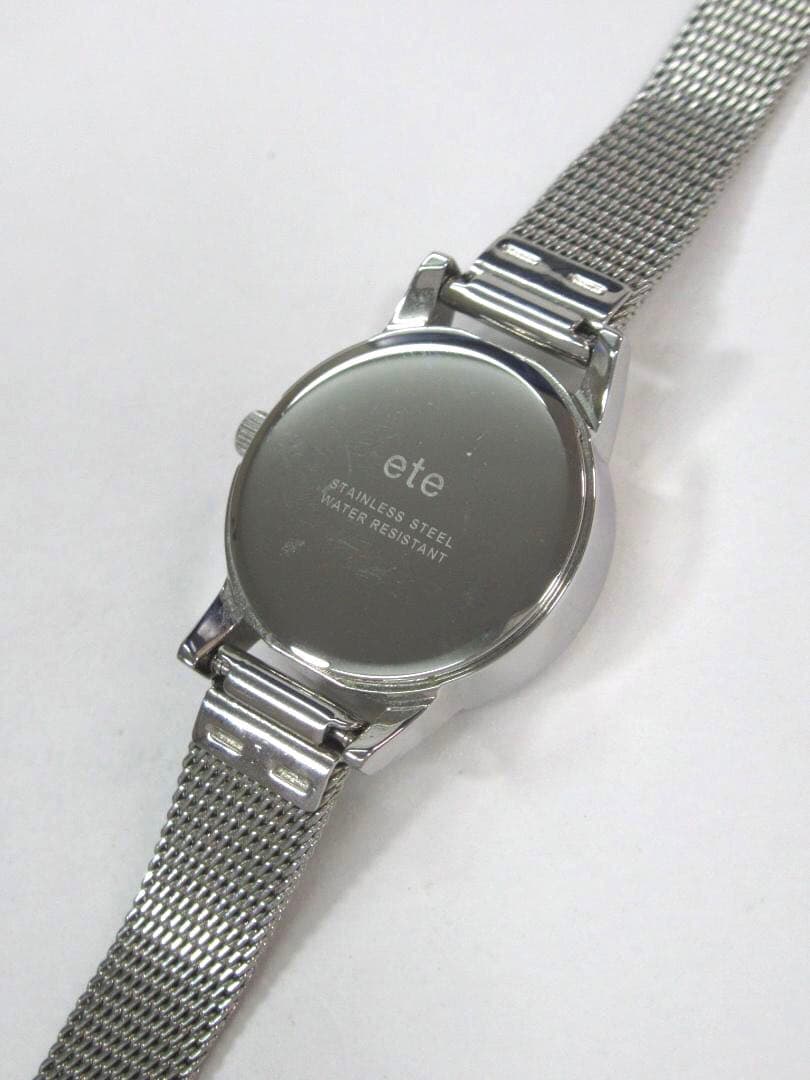エテ ete ソーラーウォッチ 腕時計 レディース メッシュベルト シルバー
