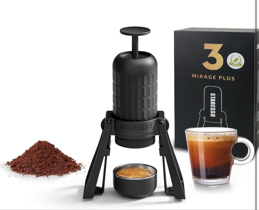 STARESSOポータブルコーヒーメーカ　ミラージュプラスとフィルターバスケット