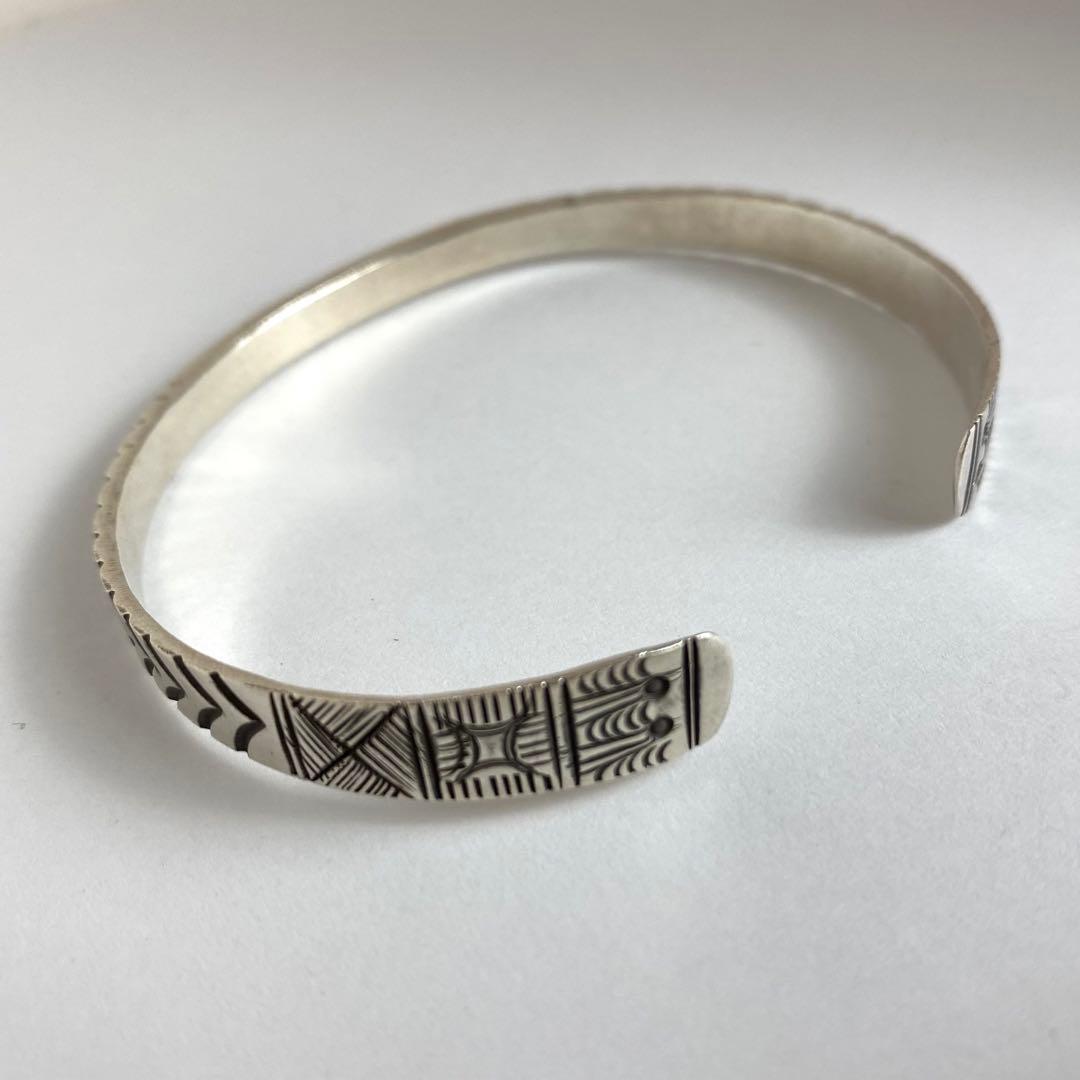 1002 カレン　シルバー　バングル　ブレスレット　ハンドメイド　布袋付　925