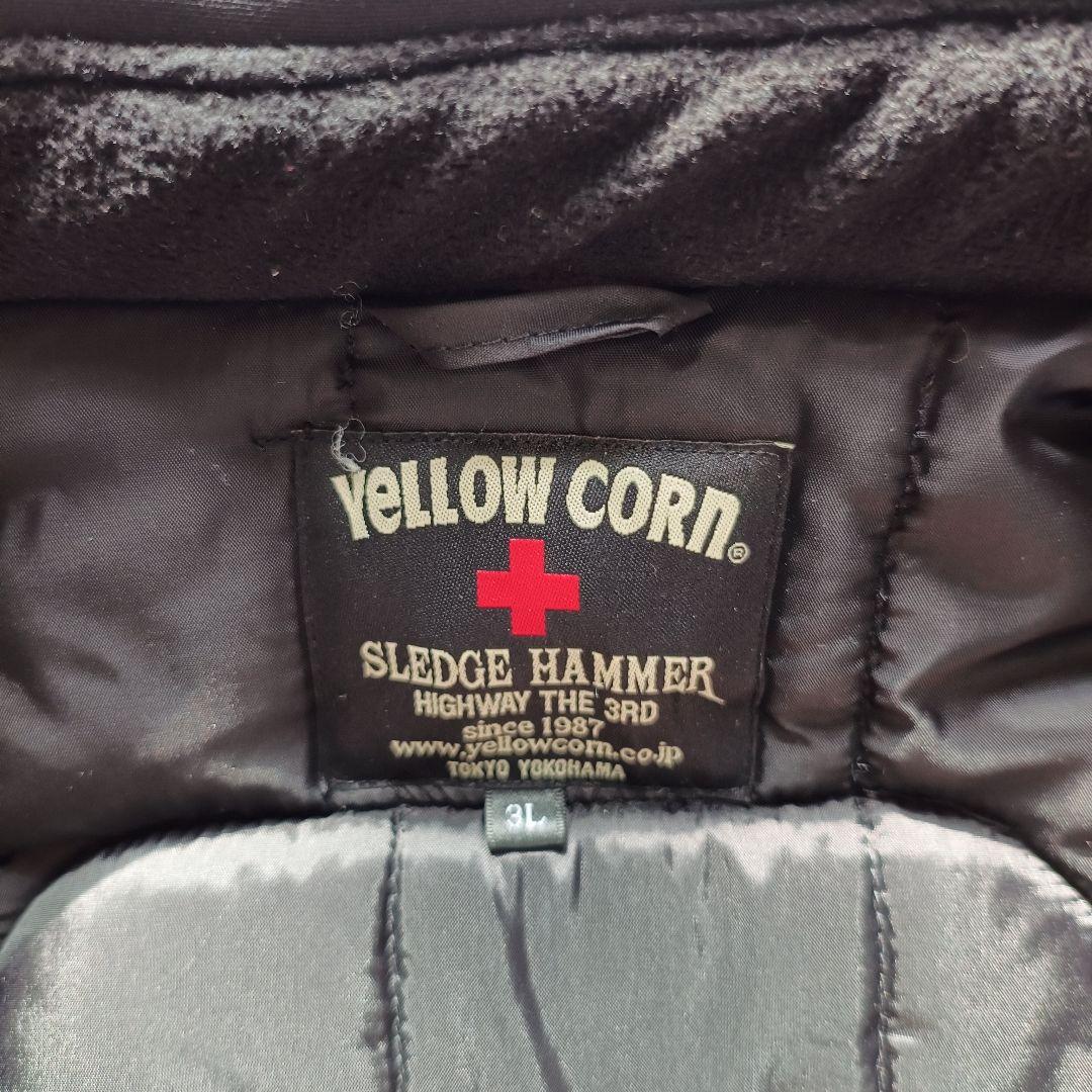 美品YELLOW CORNBB-4304ウインターバイクレザージャケット 3L