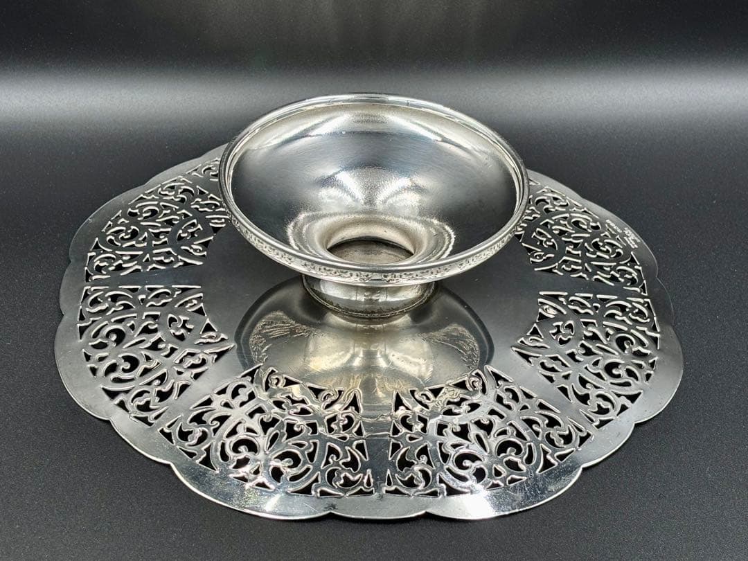 英国アンティーク LANCELOTT PLATE シルバープレート コンポート