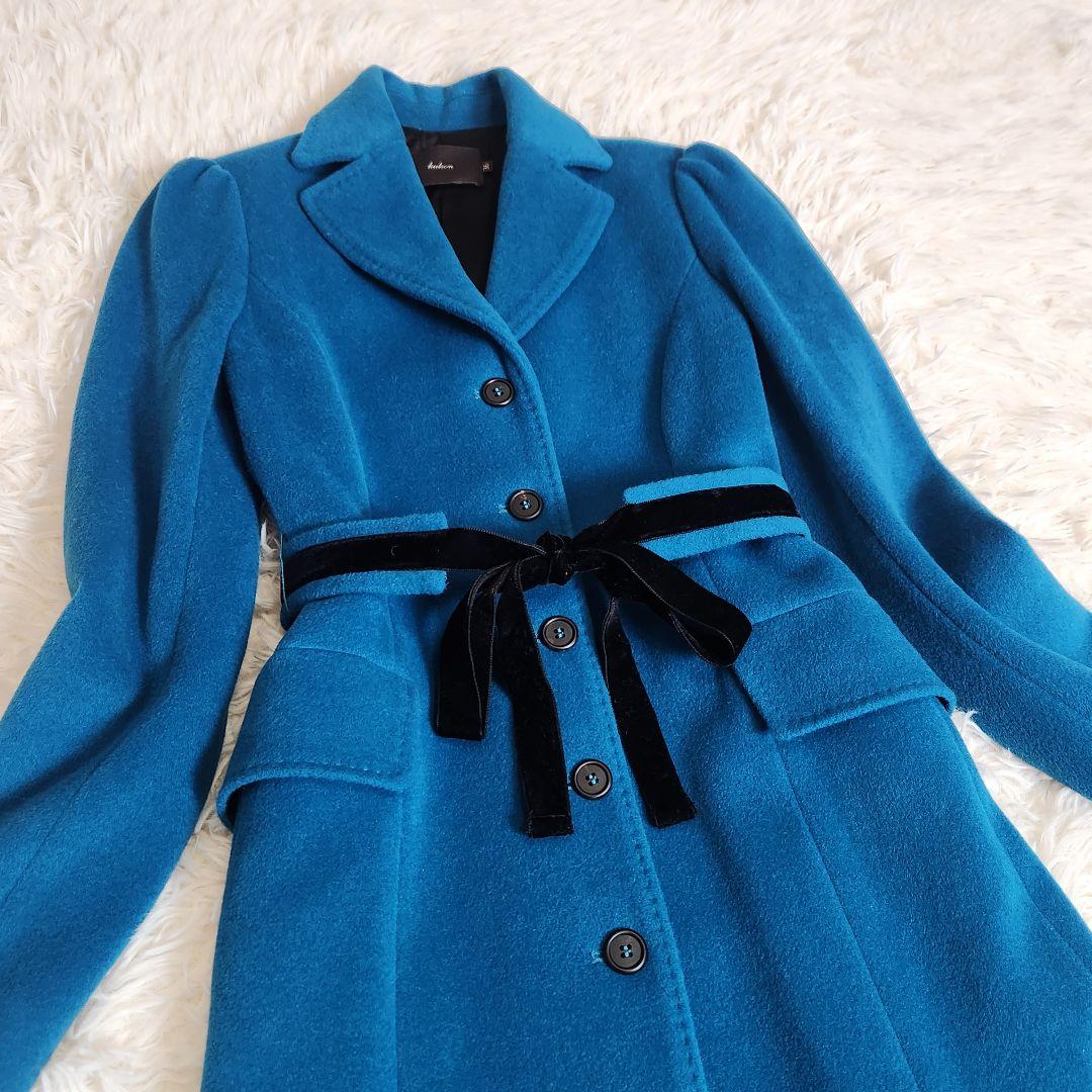 【美品】kulson カルソン イタリア製 アンゴラ混 Aライン ロングコート