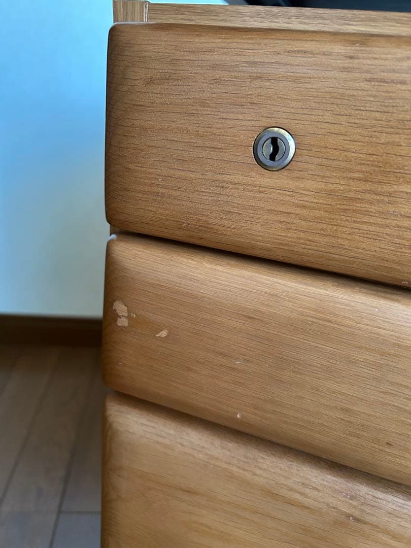 マルニ　天然木　学習机　②ワゴン（昇降式）