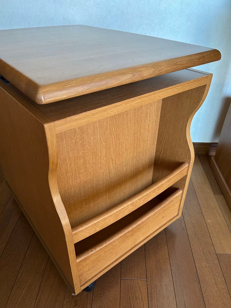 マルニ　天然木　学習机　②ワゴン（昇降式）