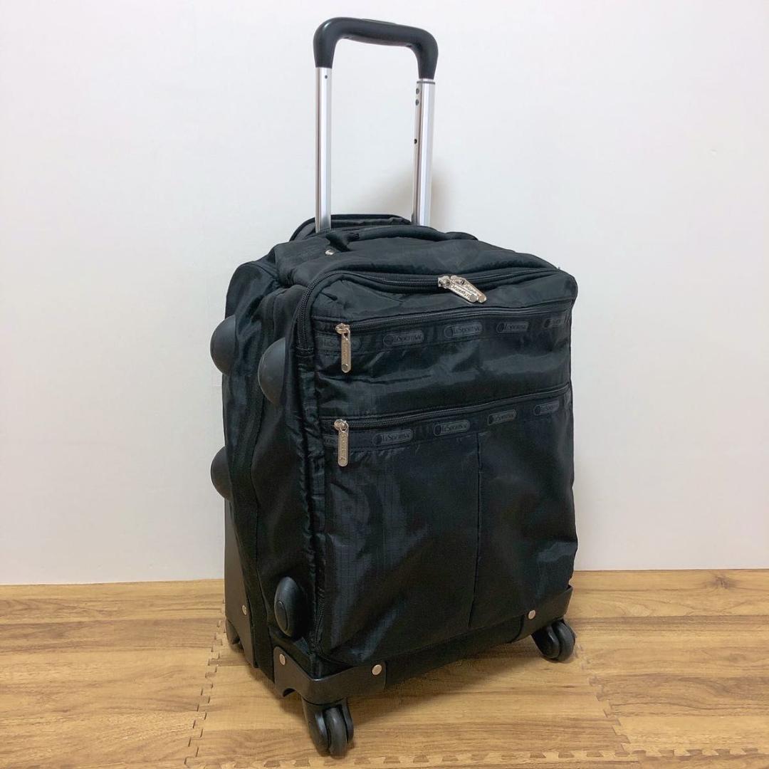 【美品】レスポートサック キャリーバッグ 無地　黒 ナイロン製 旅行 機内持込