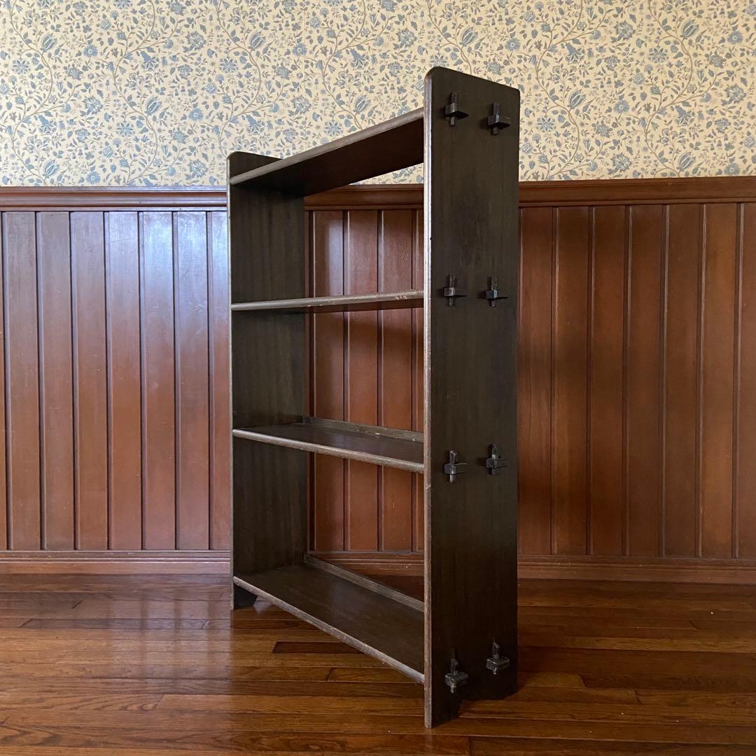 アンティーク　古い本棚　レトロ　楔棚　オープンラック　くさび棚