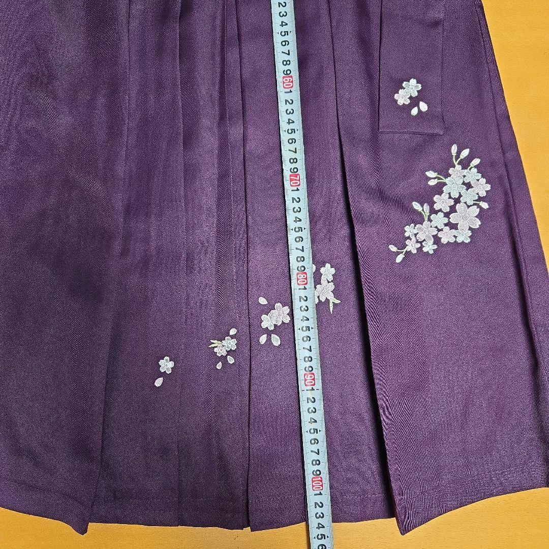 美品　キャサリンコテージ　袴セット　160　紺和柄　紫袴　花柄　卒服