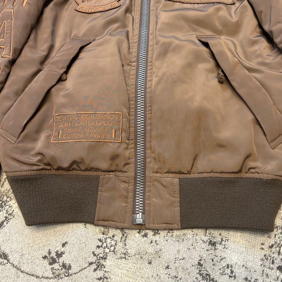 AVIREX フライトジャケット タイガーシャーク ワッペン刺繍 L