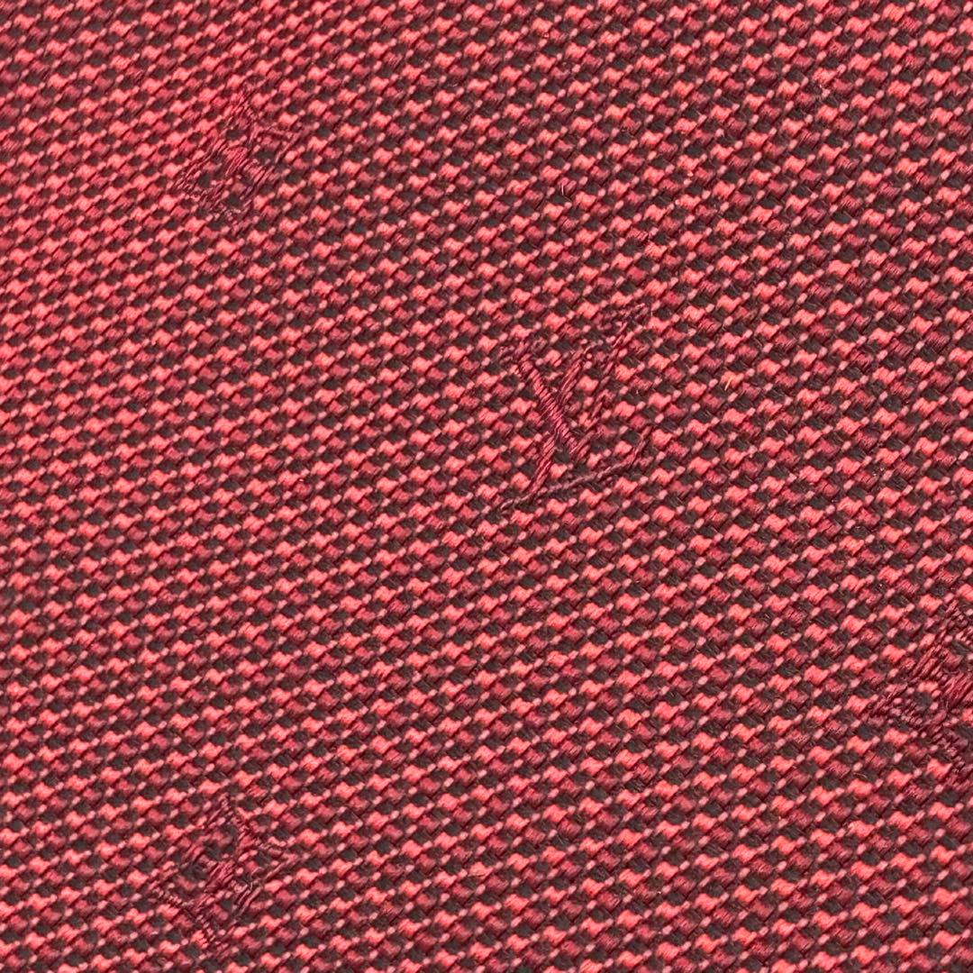 【美品】ルイヴィトン ネクタイ 赤 シルク モノグラム 高級 上質 上品