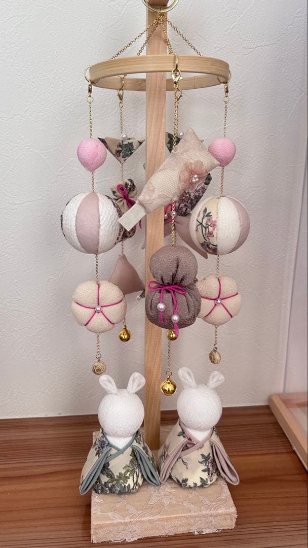 【つるし雛】リバティ /ひな祭り｜temari〜ito〜｜ケース付き（ピンク）