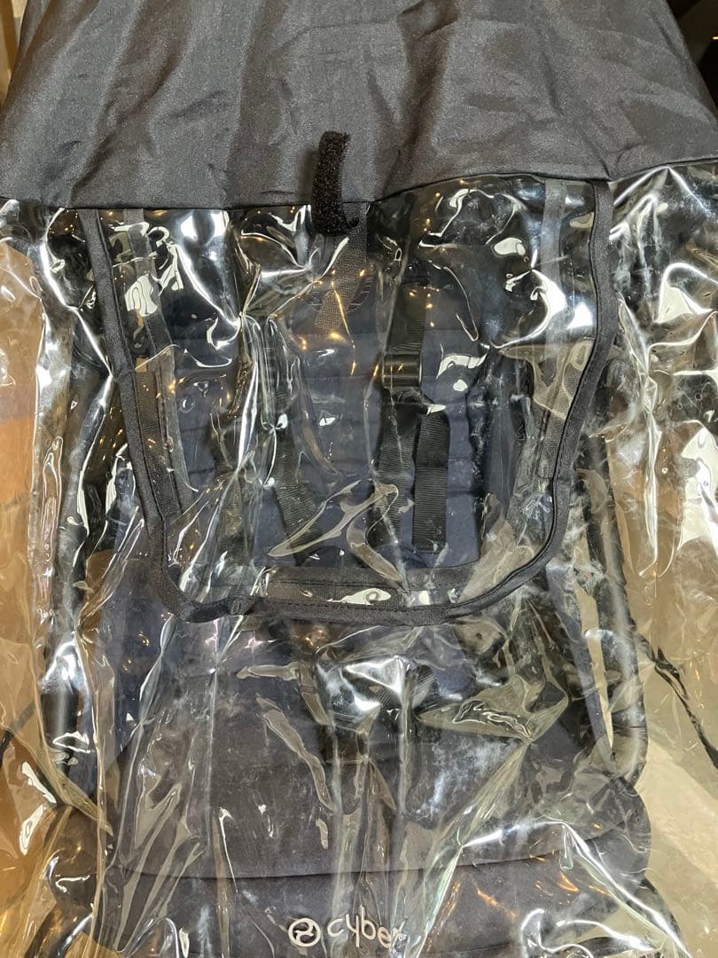 Cybex EASY S ネイビー ベビーカー 折りたたみ式　レインカバー付