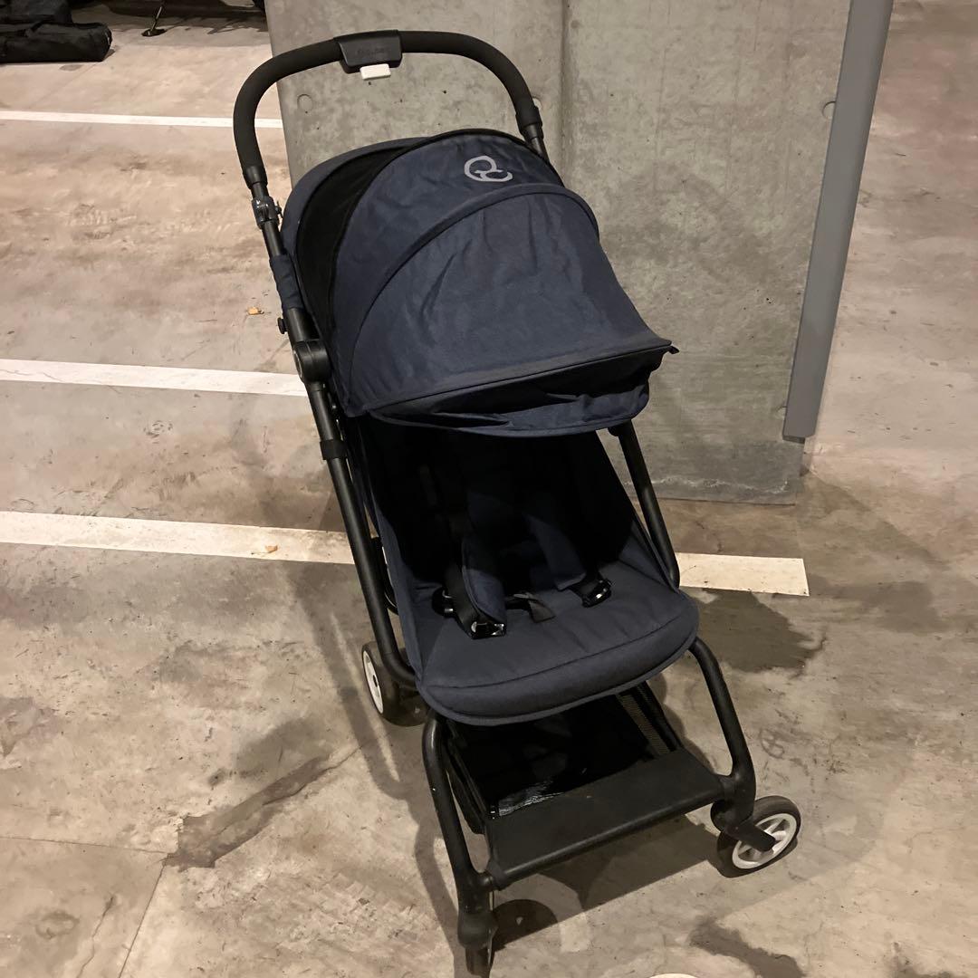 Cybex EASY S ネイビー ベビーカー 折りたたみ式　レインカバー付