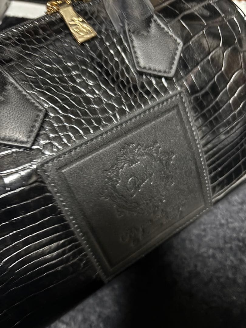 rady ブラック クロコダイル風　ボストンバック