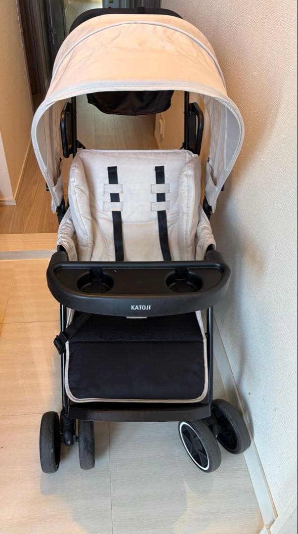KATOJI 2人でゴー　ベビーカー　ベージュ