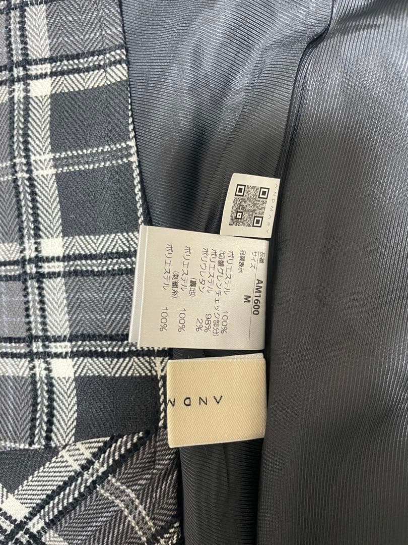 ワンピース andmary Juni check dress black M