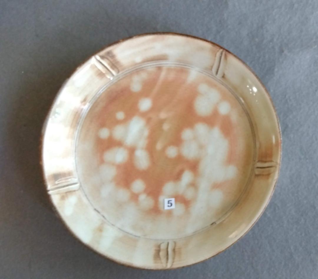 美濃焼の名工　工藤陸雄　南窯　 志野【御本手】中皿五客セット