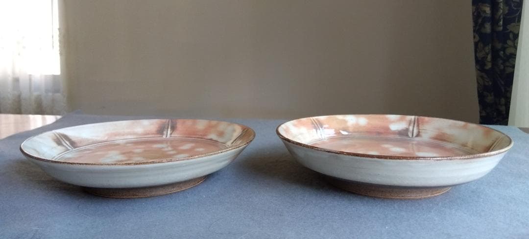 美濃焼の名工　工藤陸雄　南窯　 志野【御本手】中皿五客セット