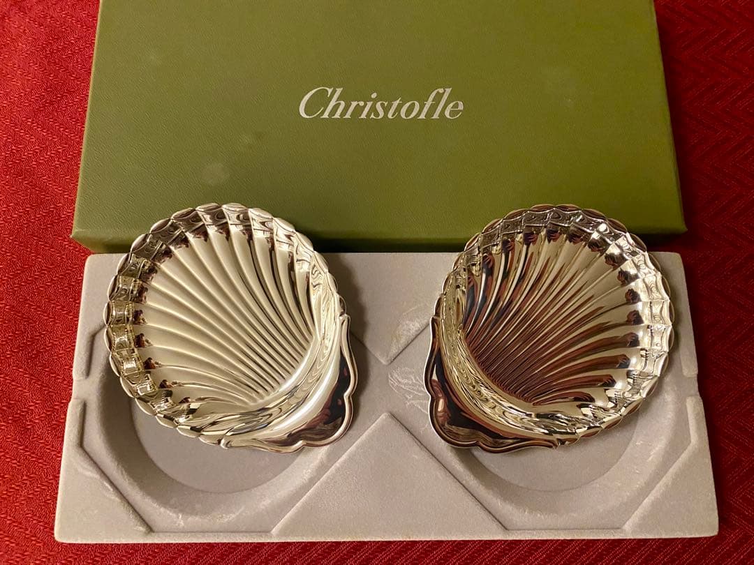 【未使用品並極美品☆レアアイテム☆】クリストフル コキーユ ミニプレート ペア