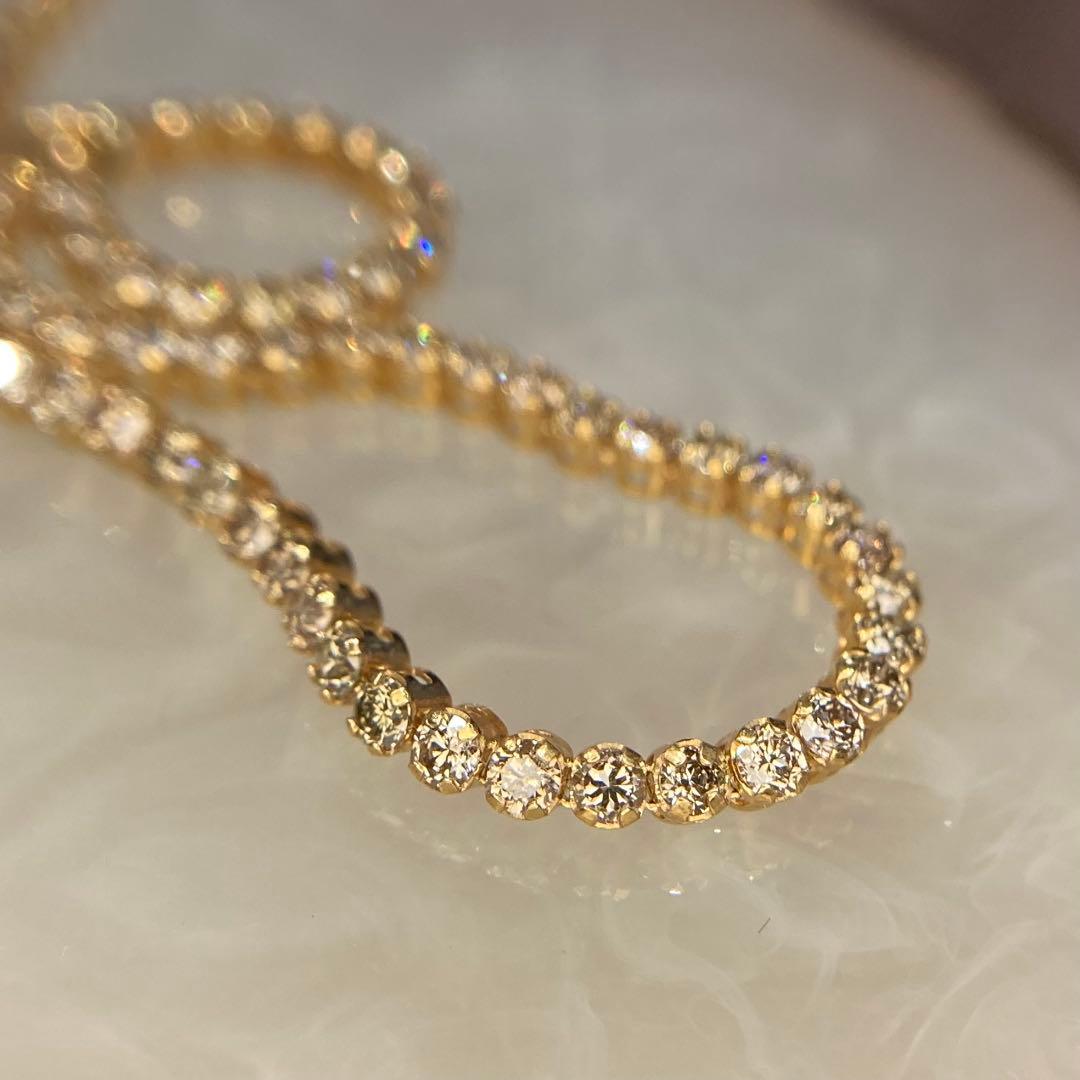 【新品未使用】K18 天然ダイヤモンド　テニスブレス　2.0ct