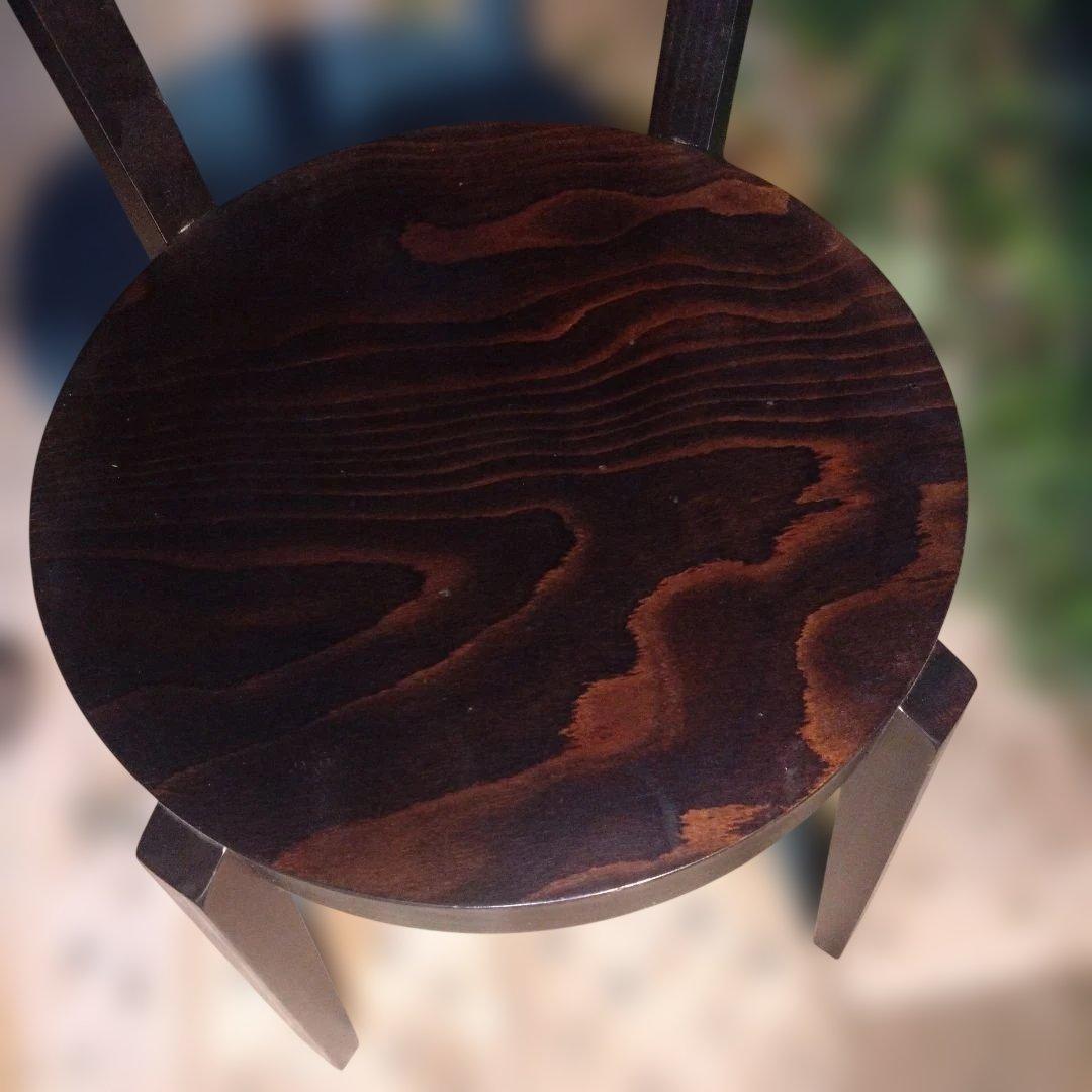 2脚セット　TON ダークブラウン 木製 椅子 アーチ型背もたれ