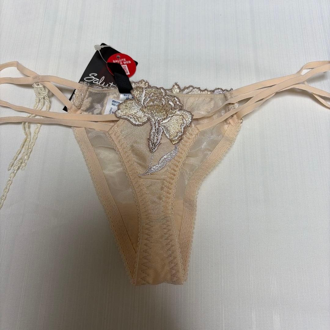 サルート花柄刺繍 ブラジャーショーツガーターセットC75/M