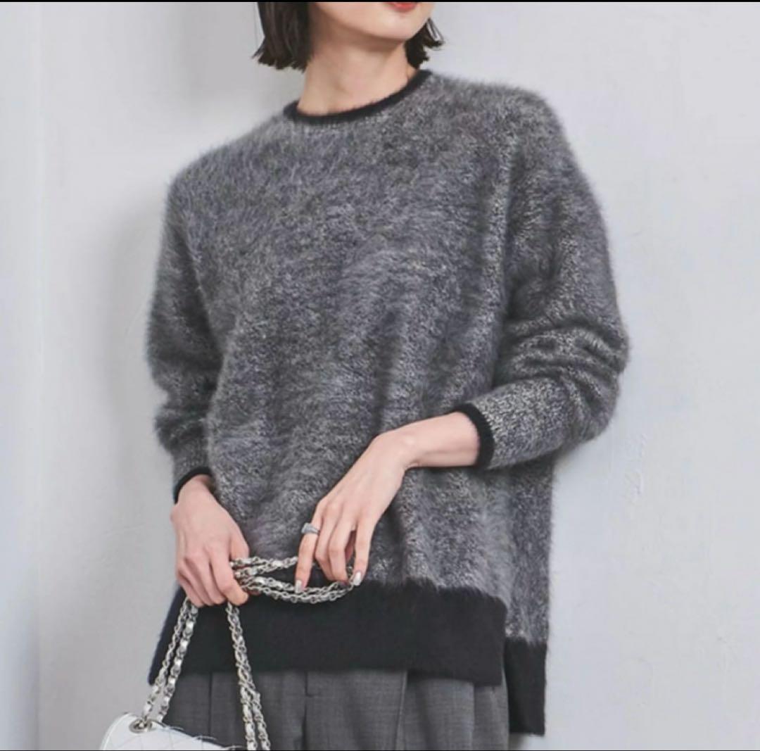 専用美品★ユナイテッドアローズ　フォックス カシミヤ クルーネックニット グレー