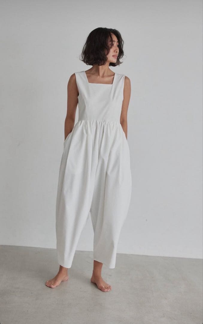 Nala Cactus オールインワン 白 S バックオープン