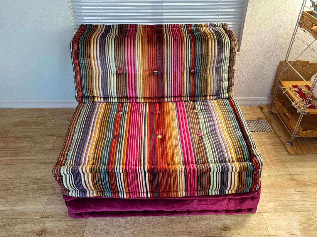 ロッシュボボア ソファ2点セット ミッソーニ生地 × マゼンダ座面下