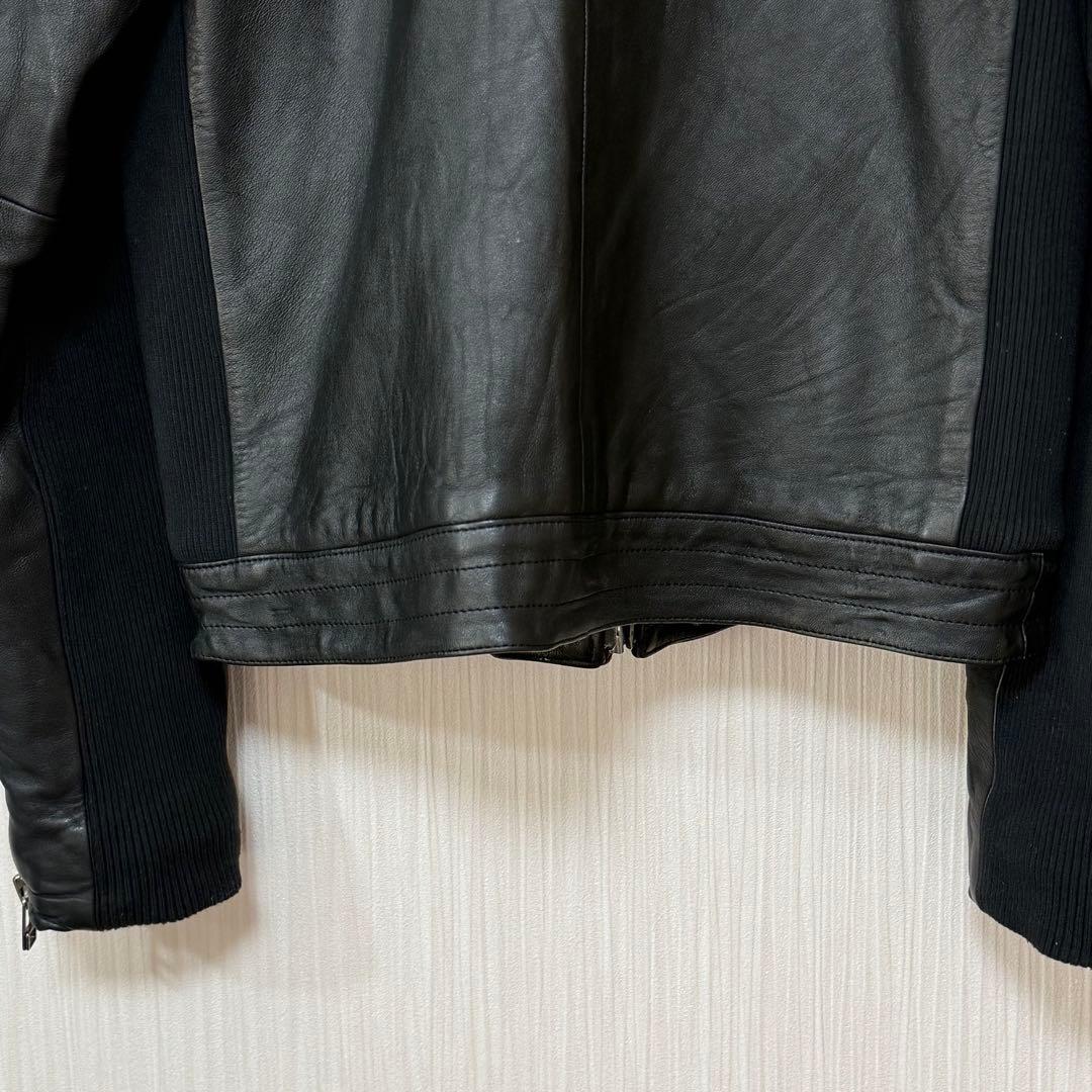 美品 glamb グラム 羊革 ヴィンテージ シングルライダースジャケット