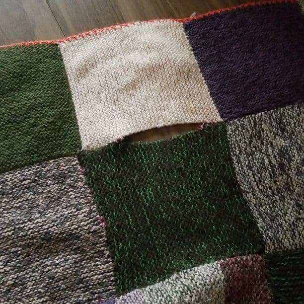 パッチワークニットラグ