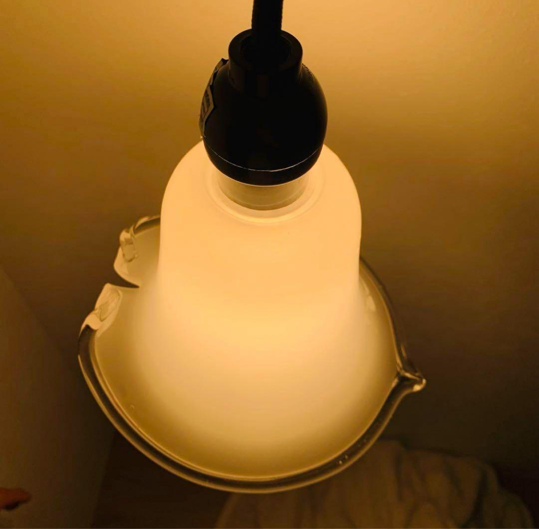 昭和レトロ 小ぶり 乳白ガラス 電傘 ペンダントライト ミルクガラス 照明 店舗