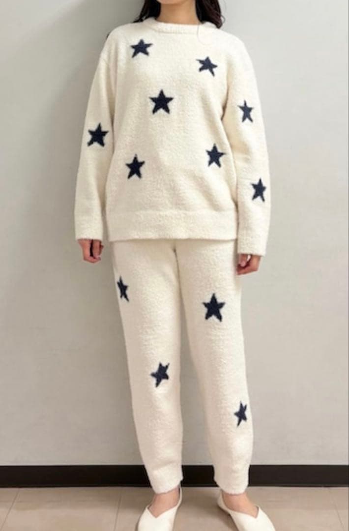 ジェラートピケ　パウダースタージャガードプルオーバー　ロングパンツ　レディース