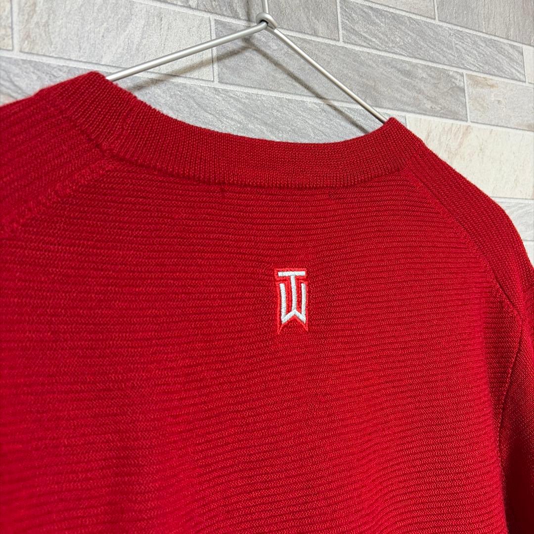 NIKE GOLF タイガーウッズコレクション ニット ウール混 タイガーレッド