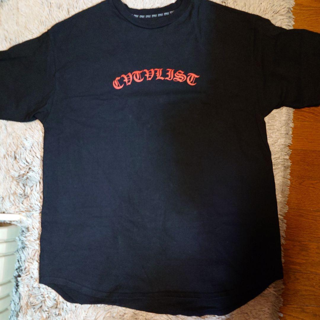 cvtvlist Tシャツ 黒 赤プリント