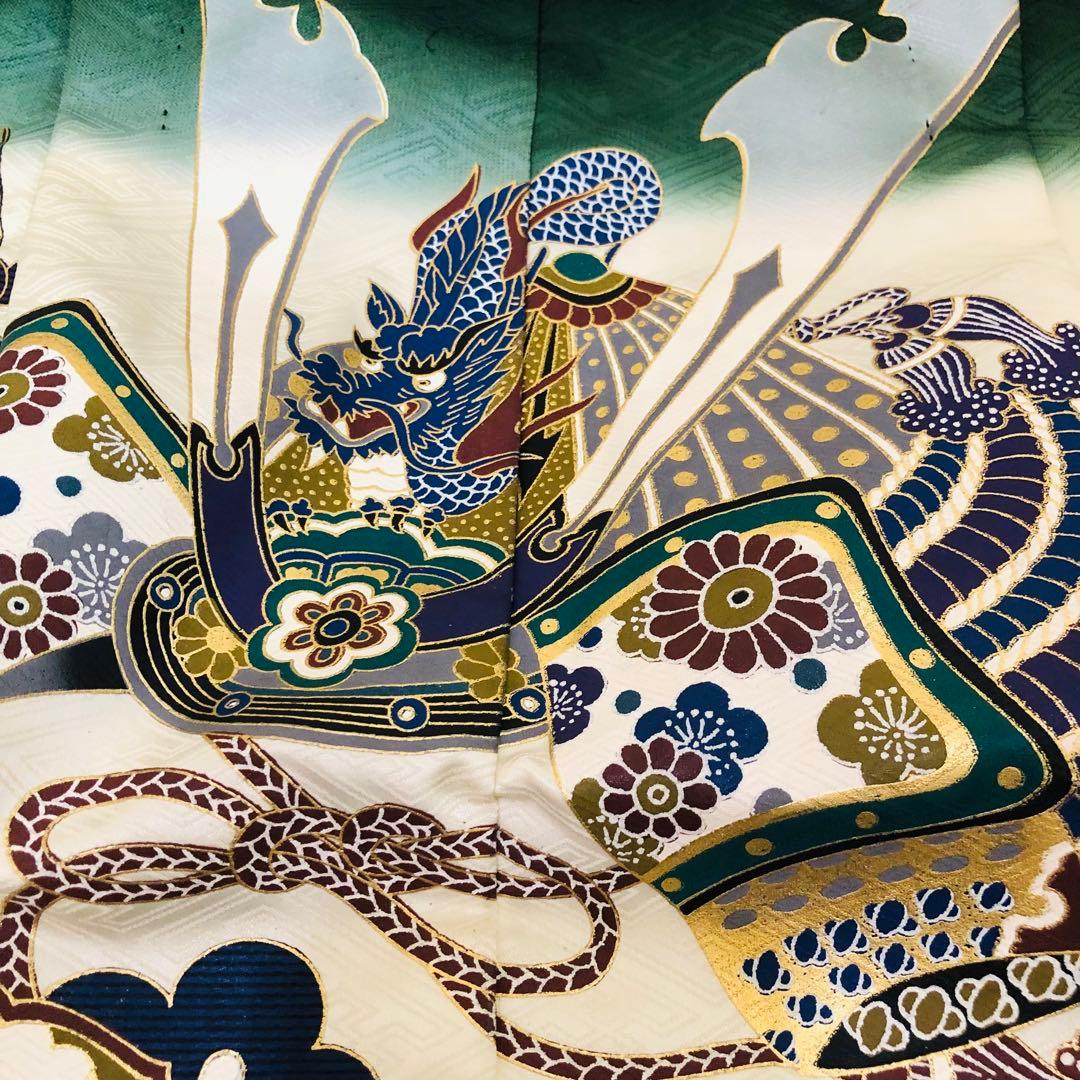 七五三 五歳‼️豪華Green系兜金彩煌びやか❤️完全フルセット‼️家から揃える無し