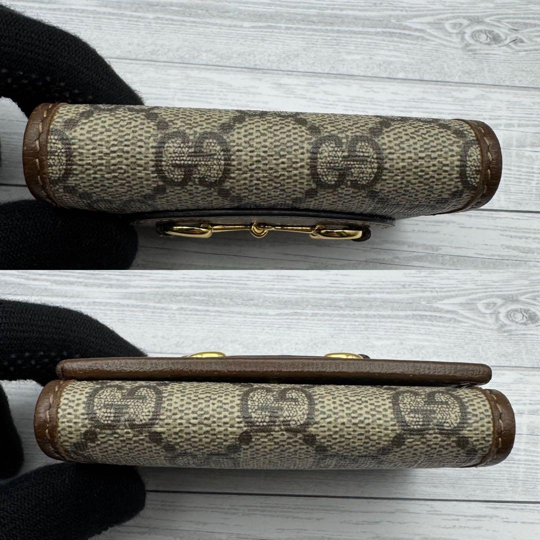 【美品】GUCCI　ホースビット　GG柄　スプリーム　キーケース　6連　ブラウン