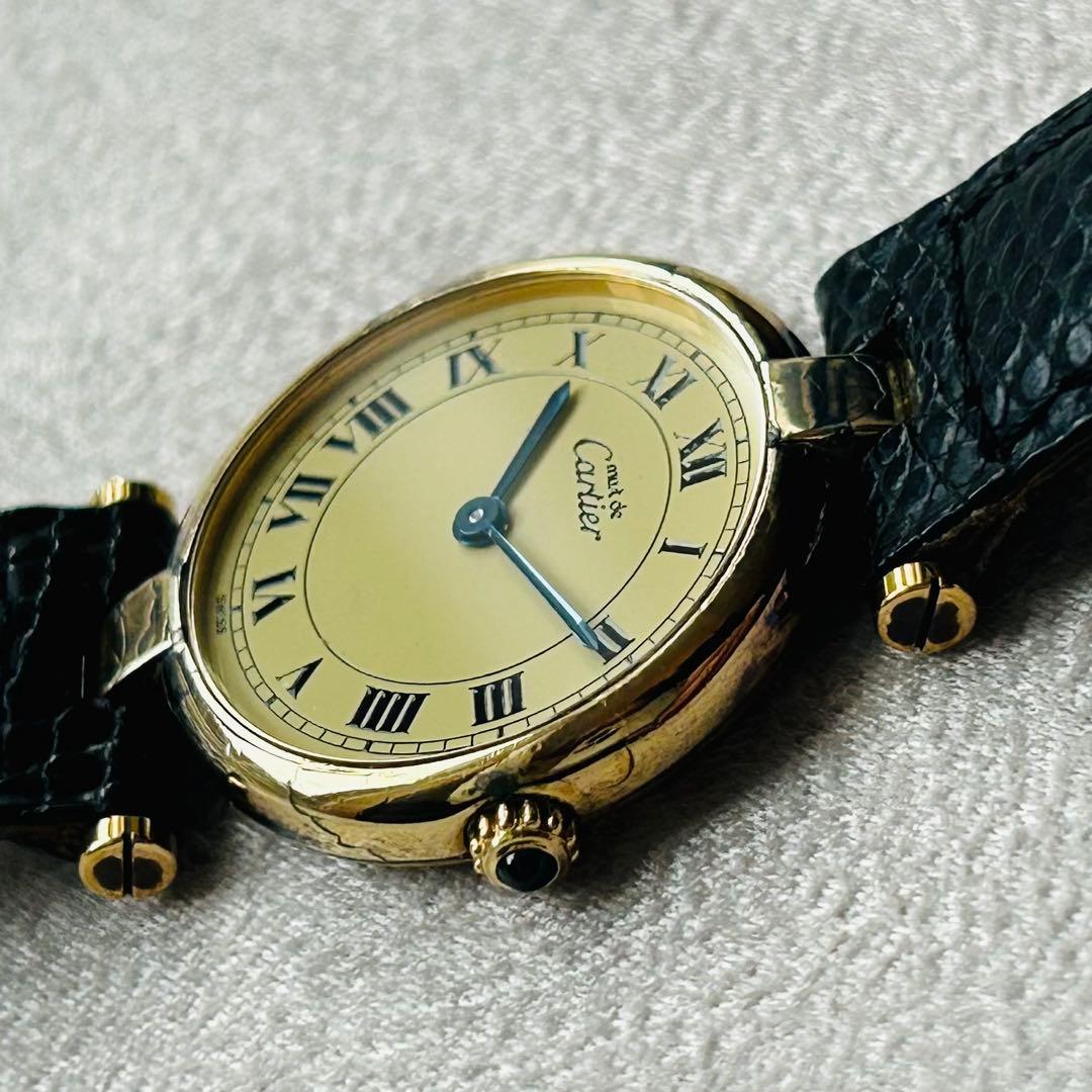 カルティエ　マストヴァンドーム　ヴェルメイユ　 アイボリー文字盤箱付き★不動