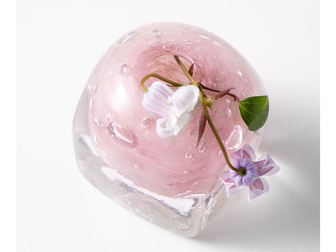 【⭐️稀少】赤紫色のガラス花瓶　ヘンリーディーン　ワインレッド