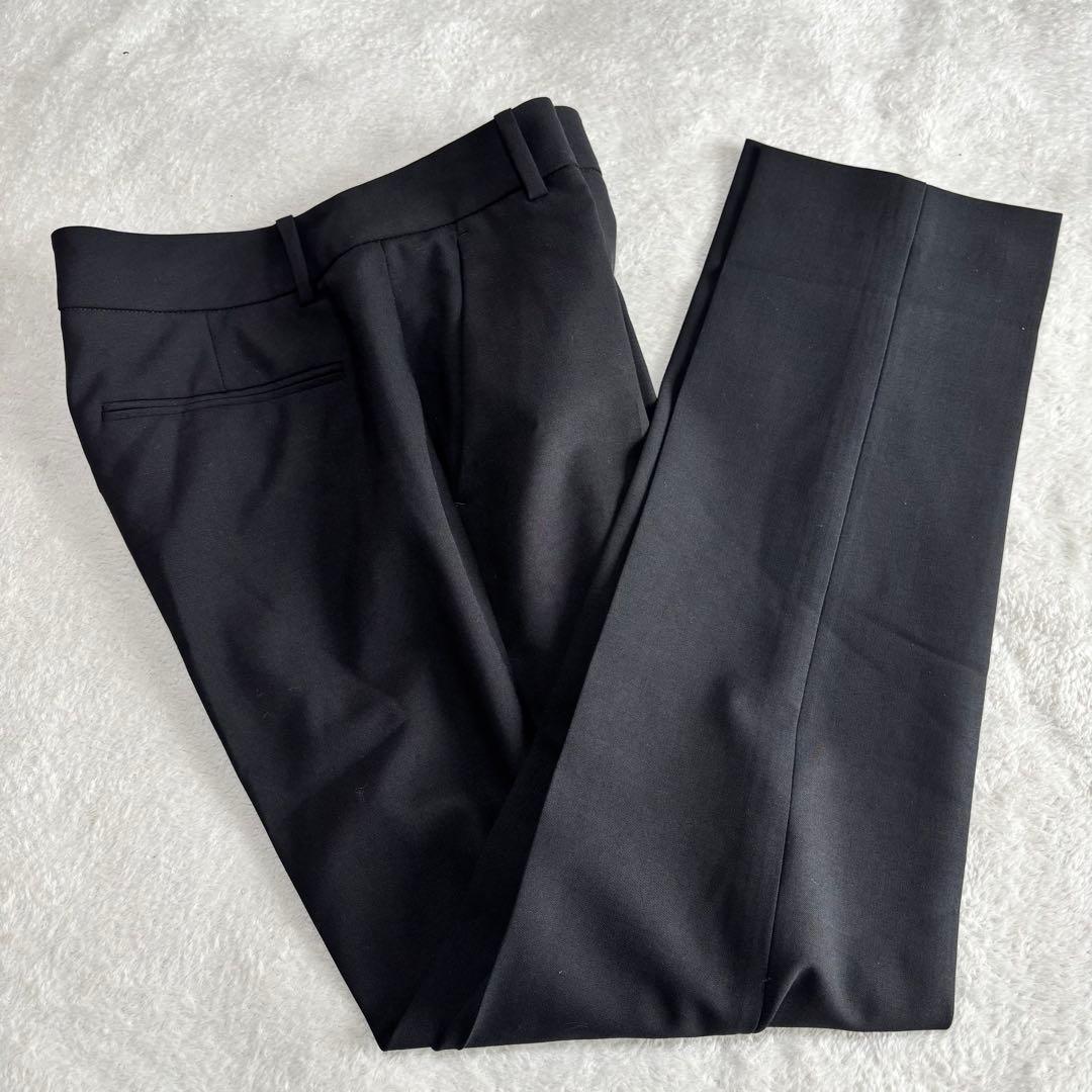 美品 theory セオリー スーツ ノーカラー パンツ 黒 3点セット S