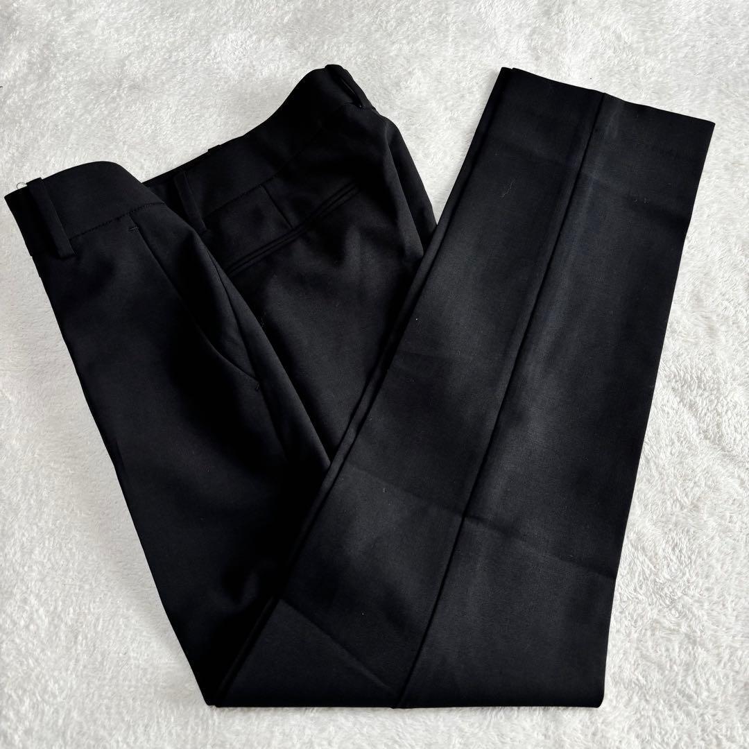美品 theory セオリー スーツ ノーカラー パンツ 黒 3点セット S