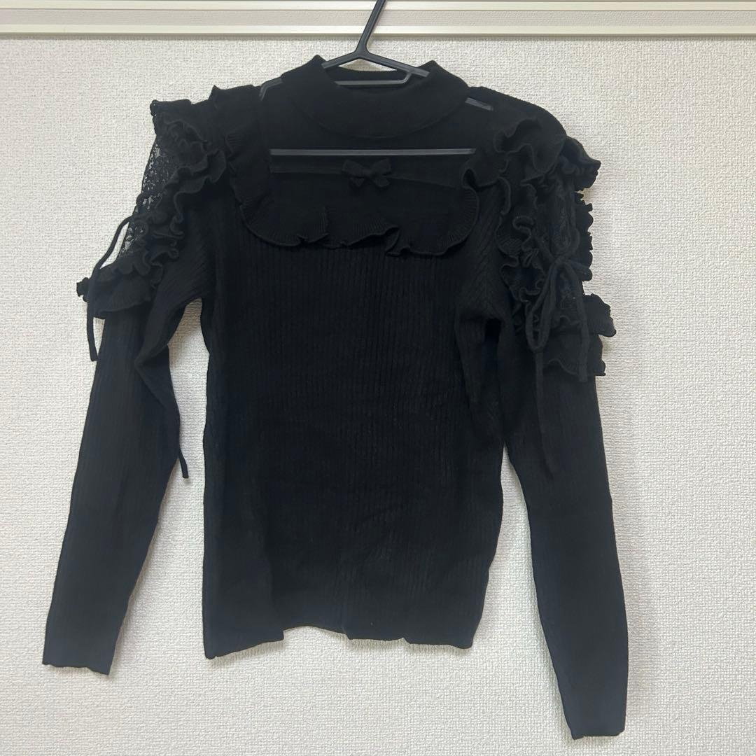 m*m様 meltie きらきらショルダーフリルニット