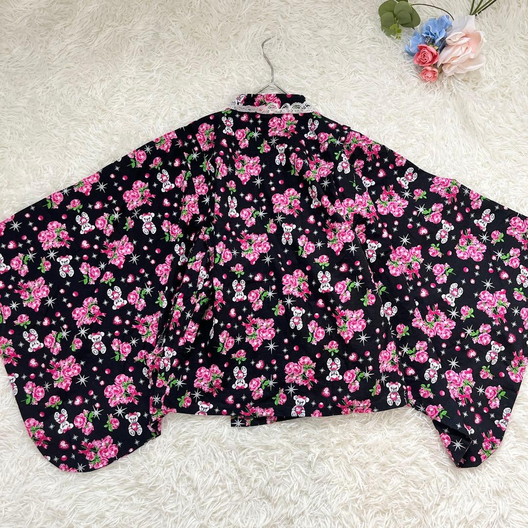 ま*や様 美品♡浴衣ドレス 薔薇柄 地雷系 平成姫ギャル160cm 和ロリY2K